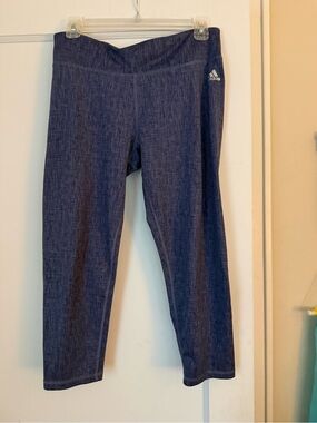 Adidas Climalite Cropped Blue Leggings Size L